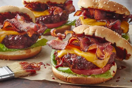 Hamburguesa con queso y tocino